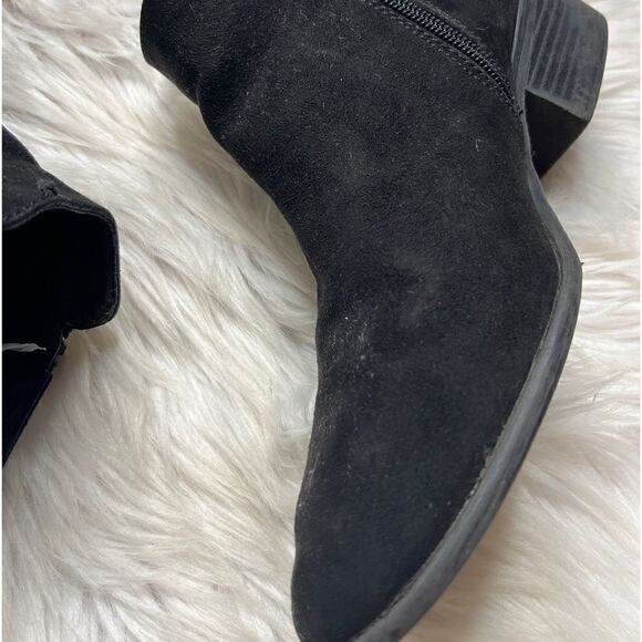 Mia Alex Suede Heeled Zip Up Ankle Booties Black Size 8.5 - Picture 10 of 10